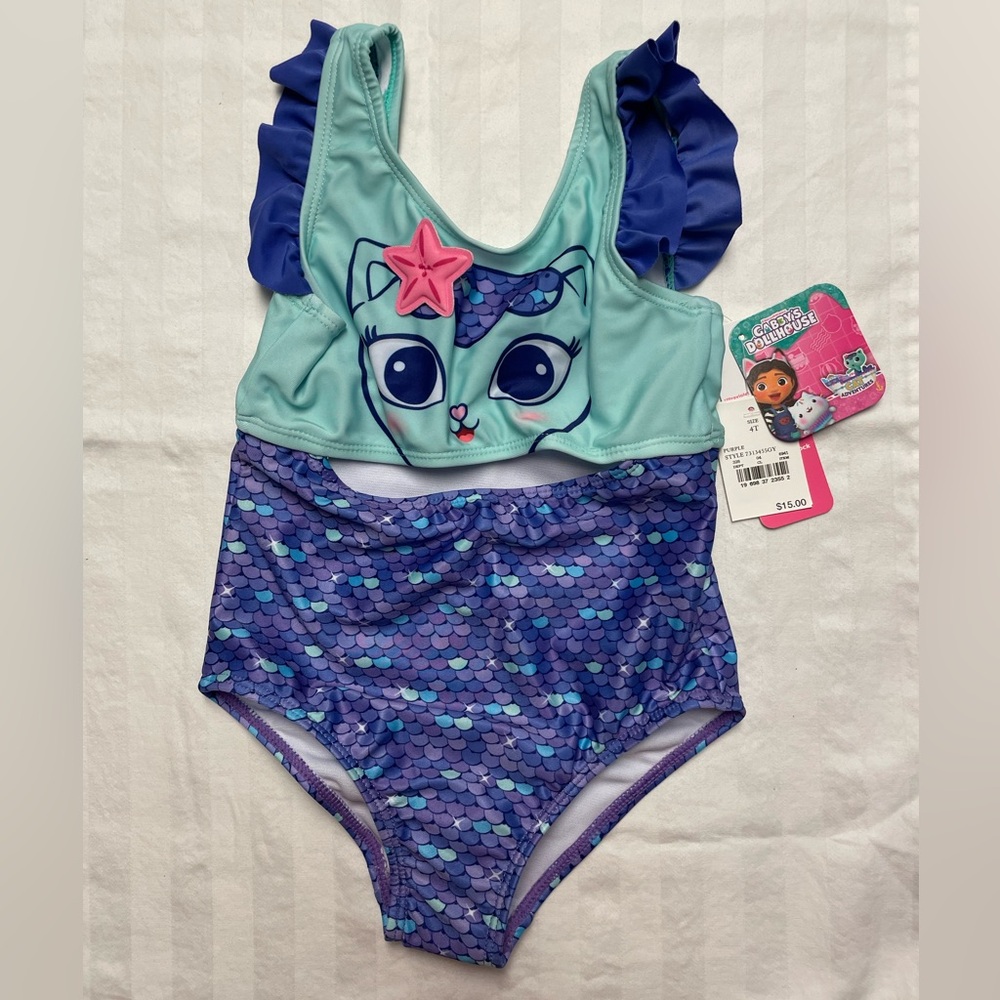 Toddler Girls’ Gabby Dollhouse One Piece Swimsuit